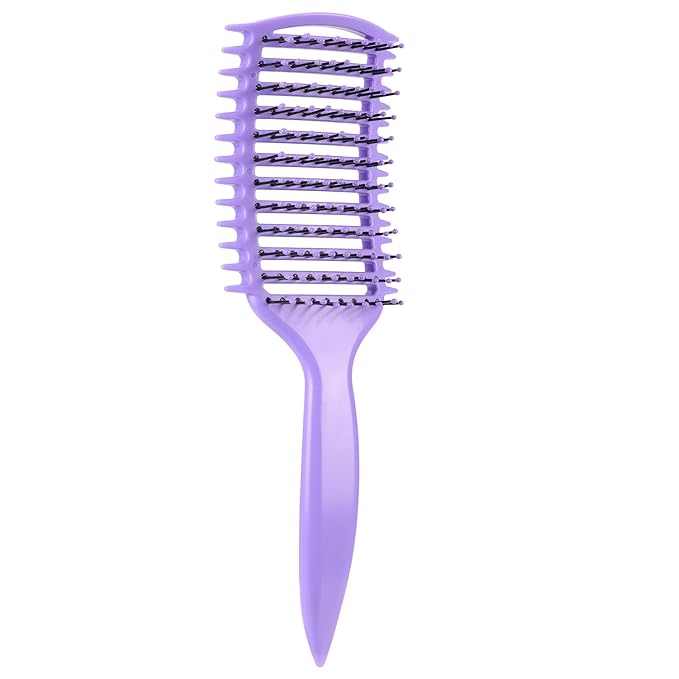 Curl Defining Brush, Vented Curly Hair Brush for Effortlessly Detangling Shaping and Defining Women's Men's Curls on All Wet or Dry Hair Types, Reduces Frizz (Purple)