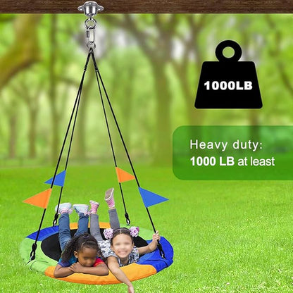 SELEWARE Punching Bag Hanger, Stainless Steel Heavy Bag Hanger with Carabiner, Heavy Duty 360° Rotation Wall Ceiling Mount Hook for Boxing Bags, Hammocks, Gym Swings, Yoga Swings, 1000LB Capacity