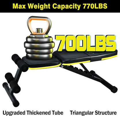 Teclor Adjustable Weight Bench 10 Backrest 700LBs
