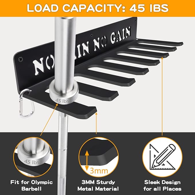 Gym Home Rack 8 Hook Heavy-Duty Wall-mounted Organizer