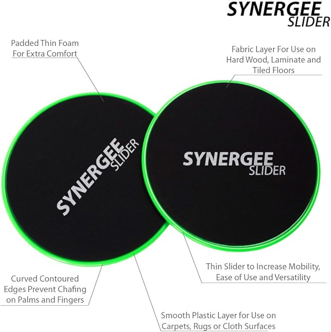 Synergee Core Sliders. Dual Sided Use on Carpet