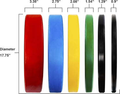 Olympic Bumper Plates, 2" Weight Plates for Strength Training & Weightlifting, Pairs, Sets or Sets with 7FT Barbell, Multiple Options