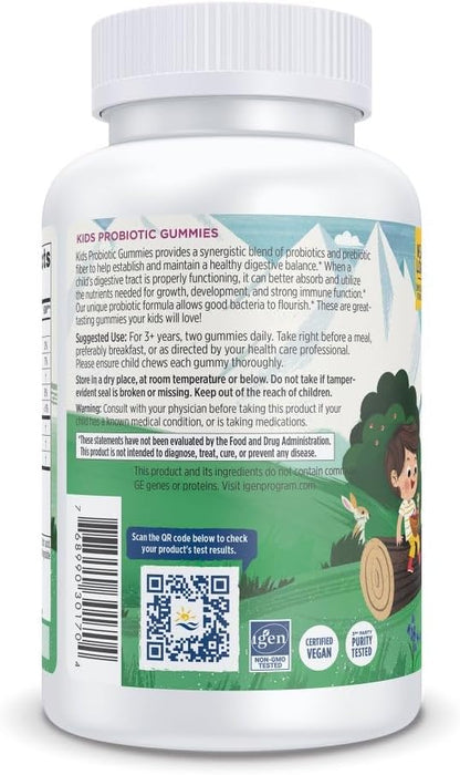 Nordic Naturals Kids Nordic Flora Probiotic Gummies, Merry Berry Punch - 60 Gummies - 1.5 Billion CFU & Prebiotic Fiber - Non-GMO, Vegan - 30 Servings