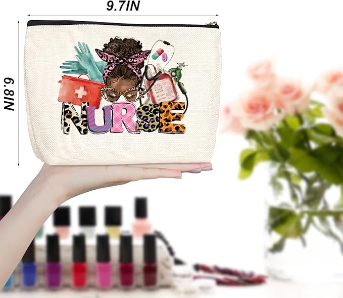 Inspirational Nurse Gifts RN Gifts Nurse Makeup Bag Cosmetic Bag Nurse Accessories for Work Nurse Bag for Women Nurse Nursing Graduation Gifts Birthday Christmas Nurse Week Appreciation Gift