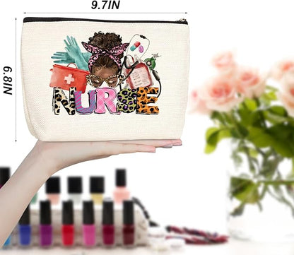 Inspirational Nurse Gifts RN Gifts Nurse Makeup Bag Cosmetic Bag Nurse Accessories for Work Nurse Bag for Women Nurse Nursing Graduation Gifts Birthday Christmas Nurse Week Appreciation Gift