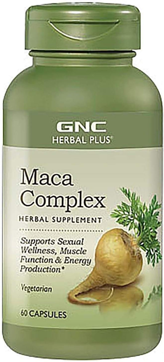 GNC Herbal Plus Maca Complex Supplement, Vegetarian, Supports Sexual Wellness, 30 Servings