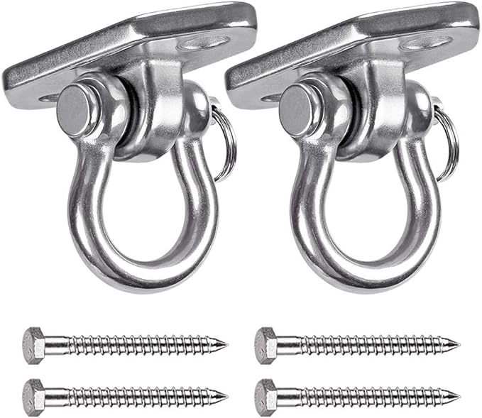 Hammock Chair Hanging Kit Swing Ceiling Mount, Heavy Duty Swing Hanger Hook, Indoor Outdoor Playground Hanging Chair, Tree, Gym, Rope, Swing Set Bracket, Punching Bag Hardware, 1000 LB