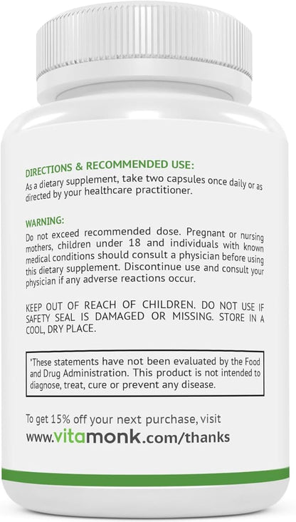 VitaMonk CortiTrax Natural Cortisol Blocker - Doctor Formulated Cortisol Manager, Cortisol Support & Cortisol Reducer (Already Within Normal Ranges)- 60 Capsule Cortisol Supplement