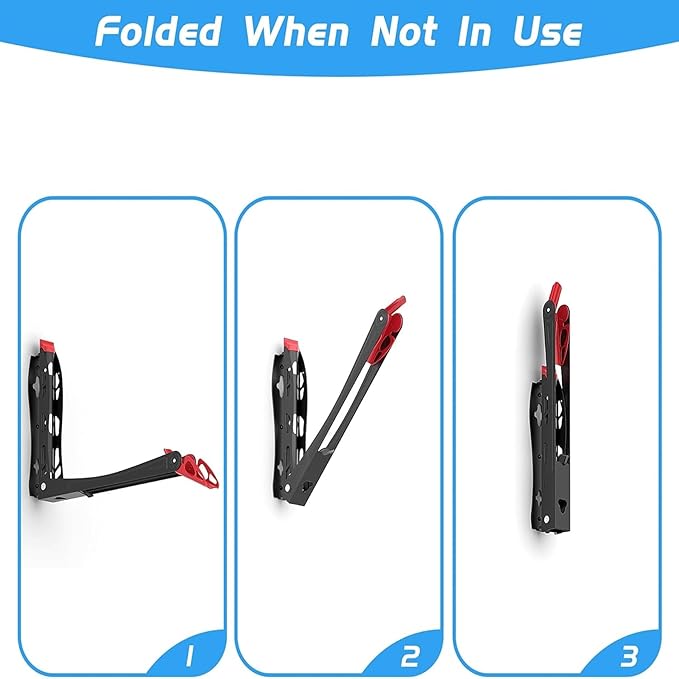 BIKEPAL No Lifting Wall Mounted Swivel Bike Rack, Bike Wall Hangers for Garage Space Saving Vertical Bike Storage(1 Pack)