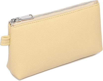 PU Leather Makeup Simple and Convenient Handbag Small Exquisite Storage Bag (Pu/Almond Yellow)