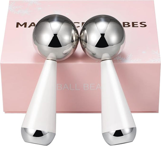 Cryo Sticks for Face - Facial Skin Care Tools for Women Face Eyes, Ice Globes-Cooling Massage Tools, Ice Globes for Face - 360 Rotating Unbreakable Stainless Steel Cooling Face Globes