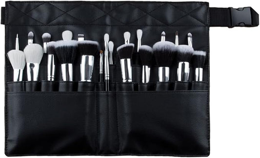goldwheat Makeup Brush Belt Professional 26 Pockets With Artist Strap, Portable Foldable Cosmetic Pouch For Women