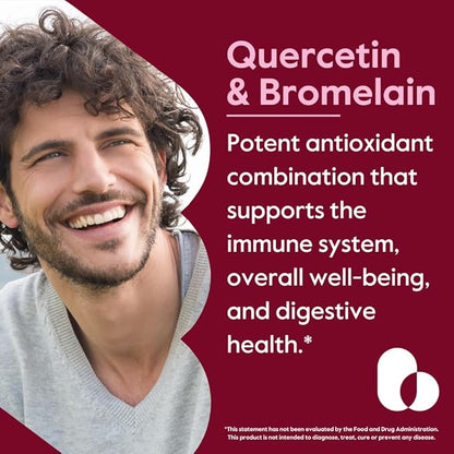BESTVITE Quercetin with Bromelain 500mg/250mg (240 Vegetarian Capsules) (120 x 2) - No Stearates - No Silicon Dioxide - Vegan - Non GMO - Gluten Free