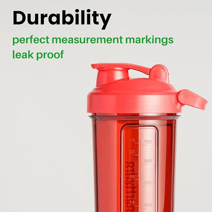 Super Hydro Protein Shaker Bottle [3 PACK] - 24 oz. BPA-Free, Non-Toxic, Durable, Leak Proof, Eco-Tritan, Best for Travel, Sports, Fitness for Men & Women (Lemon Lavender, Rosy Bloom, Frosted Mint)