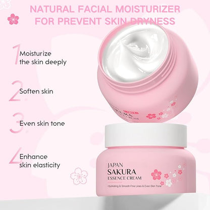 Sakura Skin Care Set, Women Gift Sets, Skin Care Kit with Face Cream, Face Serum, Eye Mask, Lip Mask, 5Pcs Face Sleeping Mask & 5Pcs Face Mud Mask, Skin Care Routine Kit for Women