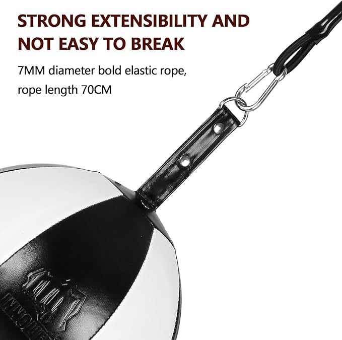 InnoLife Double End Punching Ball Striking Punching Bag Kit, Speed Striking Reflex Kit with Bungee Cords Perfect for Reaction, Agility, and Hand Eye Coordination Training