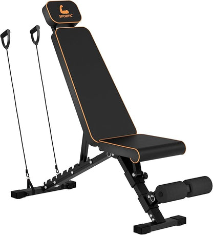 SPORTIC Adjustable Weight Bench - 880LBs Workout Bench
