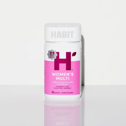 Habit Womens Multi Supplement (60 Capsules) - New Look, Supports General Health & Wellness, 23 Essential Vitamins and Minerals, Fruit extracts, Folate, Iron, B12, Biotin, Non-GMO (1 Pack)