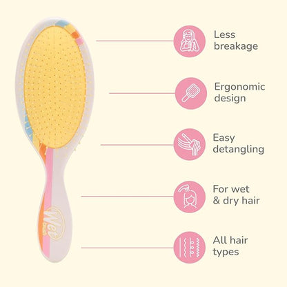 Wet Brush Original Detangler, Rays (Sun Days), Ultra-Soft IntelliFlex Bristles Glide Through Tangles, Detangling Hair Brush (Wet & Dry), Women & Men, Limited Edition