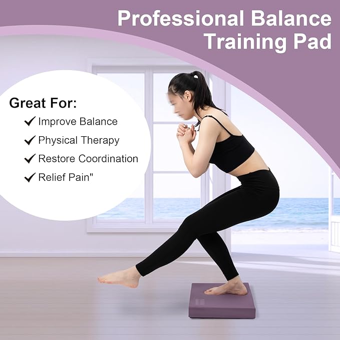 StrongTek Professional Foam Exercise Balance Pad - 15.8" 13" x 2", High-Density