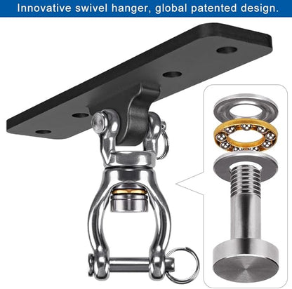 Kipika Heavy Bag Hanger - Heavy Duty Punching Bag Mount Steel Hanger Bracket, Ceiling Wall Mount Wood Beam Hook Holder for Boxing, Kickboxing, and Home Gym Fitness Equipment