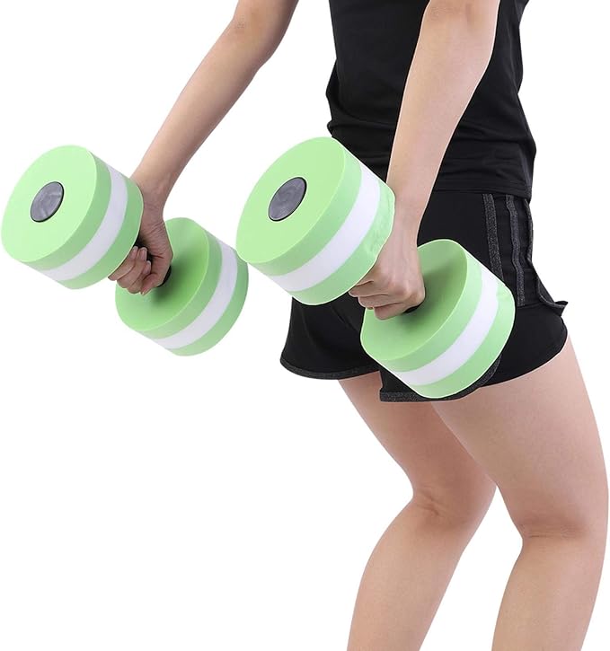 Foam Dumbbell, Float Bodybuilding 2PCS Barbell, for Body Shaping Aerobic Exercise Devices Loseweight Dumbbell Set(green)