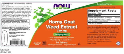 NOW Foods Horny Goat Weed 750 Mg 90-Tablets