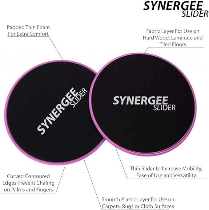Synergee Core Sliders. Dual Sided Use on Carpet