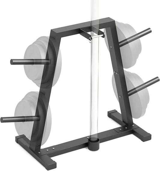 Weight Plate Rack Olympic Plate Rack Weight Storage Rack for 1-Inch Weight Plates, Olympic Weight Plate Tree - Heavy Duty Bumper Plate Rack for Home Gym, Holds 300 lbs