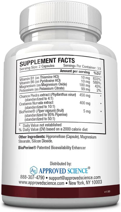 Approved Science Stonexyl - Herbal Support for Kidney Stones - 60 Capsules - Chanca Piedra - High Absorption -1 Month Supply - Vegan