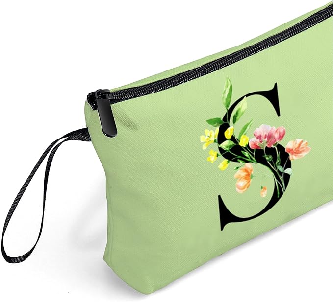 SEAMOON Women Birthday Unique Bride to be Bridal Shower Initial Gifts for Mom Sister Friend Her Teacher Aunt Makeup Cosmetic Bag with Mirror Mothers Day Christmas Graduation S