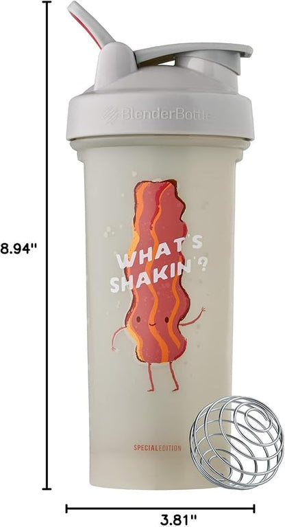 BlenderBottle Just for Fun Classic Shaker Bottle Perfect for Protein Shakes and Pre Workout, 28-Ounce, What's Shakin'