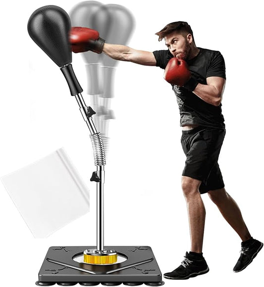 Punching Bag for Adults and Kids - Height Adjustable Suction Cup Base Boxing Bag with Stand, Boxing Equipment Fitness, Reflex Bag Speed Bag for Training