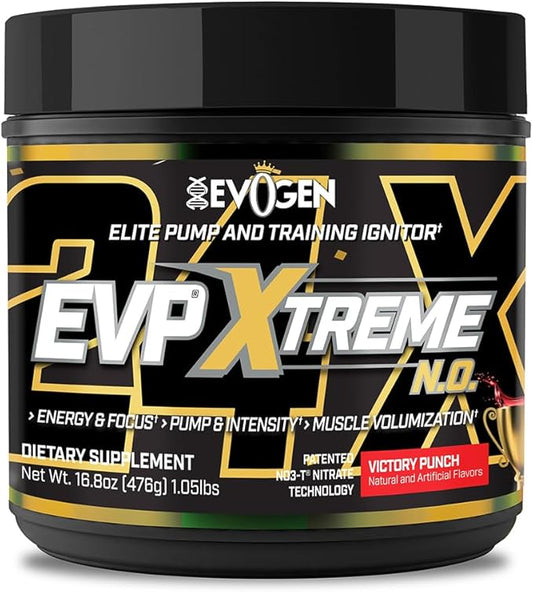 Evogen EVP Xtreme NO - Pre Workout Powder for Men & Women | Sugar Free Preworkout with Beta Alanine, Creatine, and Caffeine for Energy & Pump | Victory Punch | 40 Servings