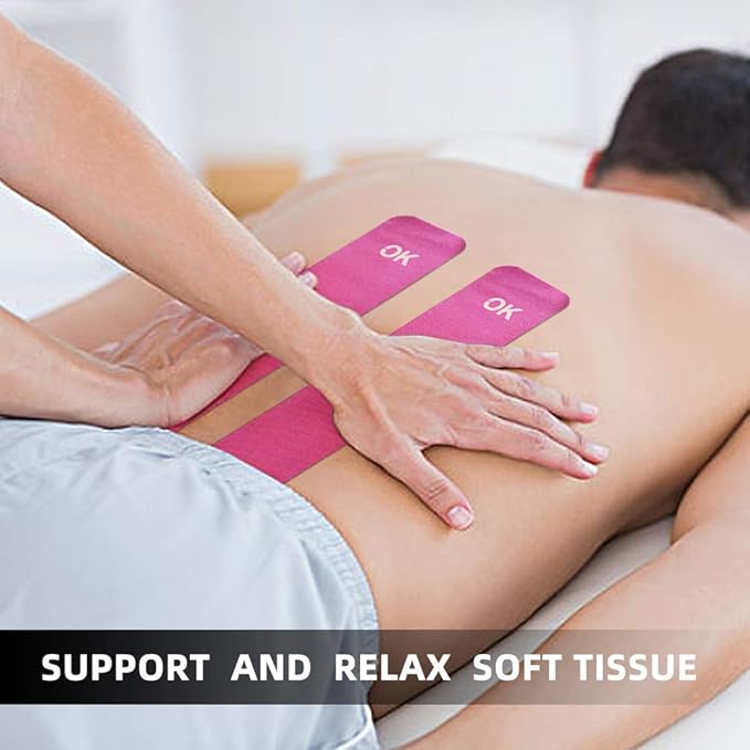 OK TAPE Kinesiology Tape 10 inches Precut, 20 Strips, Cotton Elastic Athletic Tape Latex Free, 2in x 16ft, Orange