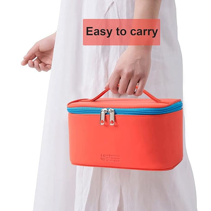 KITENROM Portable Makeup Bag Cosmetic Bags for Women Medium Pouch Case Purse Make Up Organization Waterproof (Red)