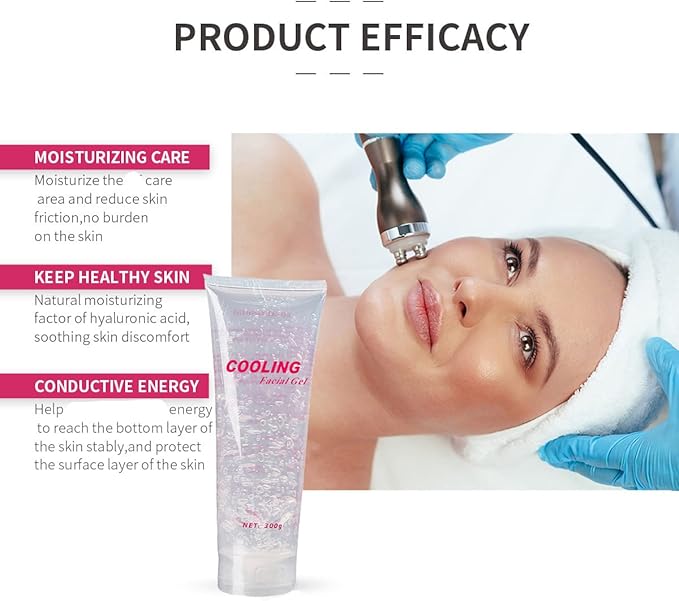 Cooling Gel for Women or Men Face Body Used with Laser Hair Removal System and Facial Machine Skin Lifting Tightening Device (21.16 Oz)