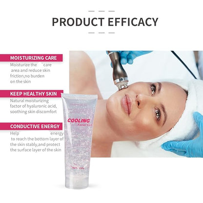 Cooling Gel for Women or Men Face Body Used with Laser Hair Deletion System and Machine Skin Lifting Tightening Device (10.58 Oz)