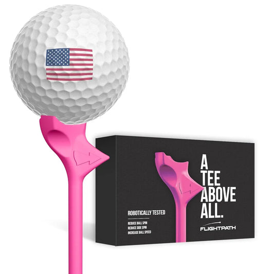 FLIGHTPATH Premium Golf Tees - 3.25" Durable Plastic Golf Tees Designed to Enhance Golf Shot Distance & Precision - Robotically Tested to Reduce Ball Spin - USGA Approved Golf Equipment