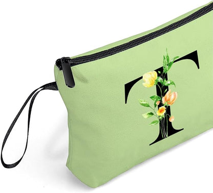 SEAMOON Women Birthday Unique Bride to be Bridal Shower Initial Gifts for Mom Sister Friend Her Teacher Aunt Makeup Cosmetic Bag with Mirror Mothers Day Christmas Graduation T
