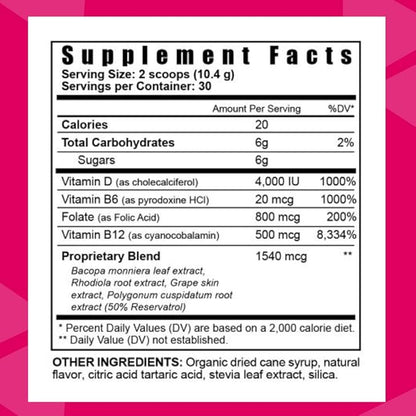 Youngevity Renu iQ™ - Brain Boost, Anti-Aging, Resveratrol Supplement with Grape Skin, Bacopa Monnieri, Rhodiola Root, Polygonum Cuspidatum Root - Natural Energy - (312g)