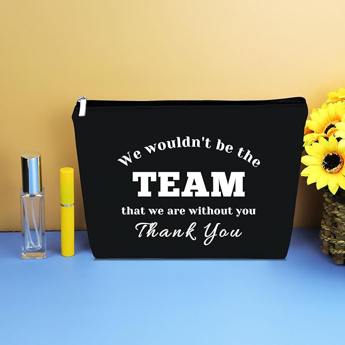 Team Leader Coach Thank You Makeup Bag for Women Boss Appreciation Cosmetic Bag Colleague Coworker Leaving Basketball Soccer Coach Employee Birthday Thanksgiving Gift