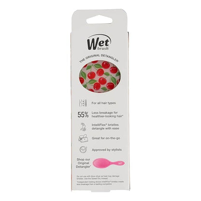 Wet Brush Mini Detangler Hair Brush, Cherry (Tutti Fruitti), Detangling Travel Hairbrush, Ultra-Soft IntelliFlex Bristles Glide Through Tangles with Ease, Pain-Free, All Hair Types, Limtied Edition