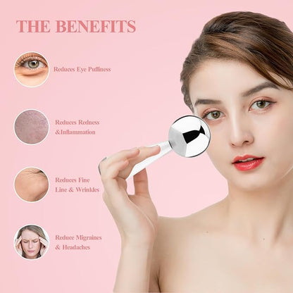 Cryo Sticks for Face - Facial Skin Care Tools for Women Face Eyes, Ice Globes-Cooling Massage Tools, Ice Globes for Face - 360 Rotating Unbreakable Stainless Steel Cooling Face Globes