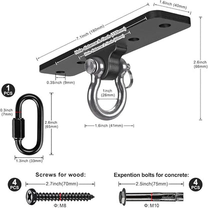 Kipika Heavy Bag Hanger - Heavy Duty Punching Bag Mount Steel Hanger Bracket, Ceiling Wall Mount Wood Beam Hook Holder for Boxing, Kickboxing, and Home Gym Fitness Equipment