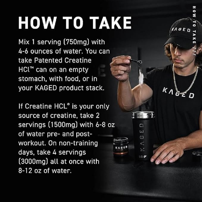 Kaged Creatine HCl Capsules | Unflavored | Muscle Building and Recovery Supplement | Patented Formula | Highly Soluble | Powder in Pill Form | 75 Servings