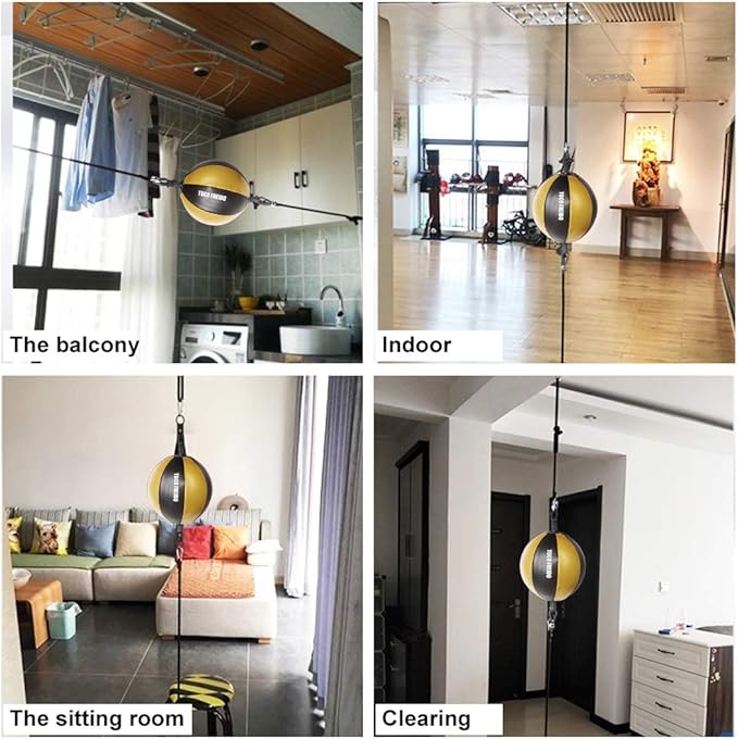 Double End Punching Bag Boxing Striking for Training - Speed Ended Set Includes Reflex Ball Headband and Pump- Portable MMA