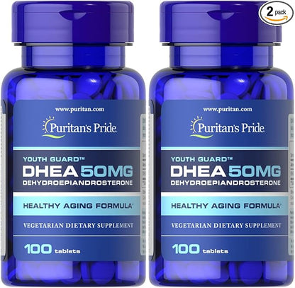Puritan's Pride Dhea 50 Mg Tablets, Twin Pack 200 Total Count