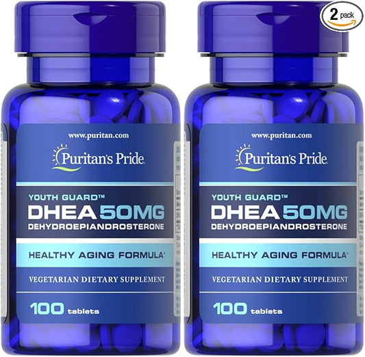 Puritan's Pride Dhea 50 Mg Tablets, Twin Pack 200 Total Count