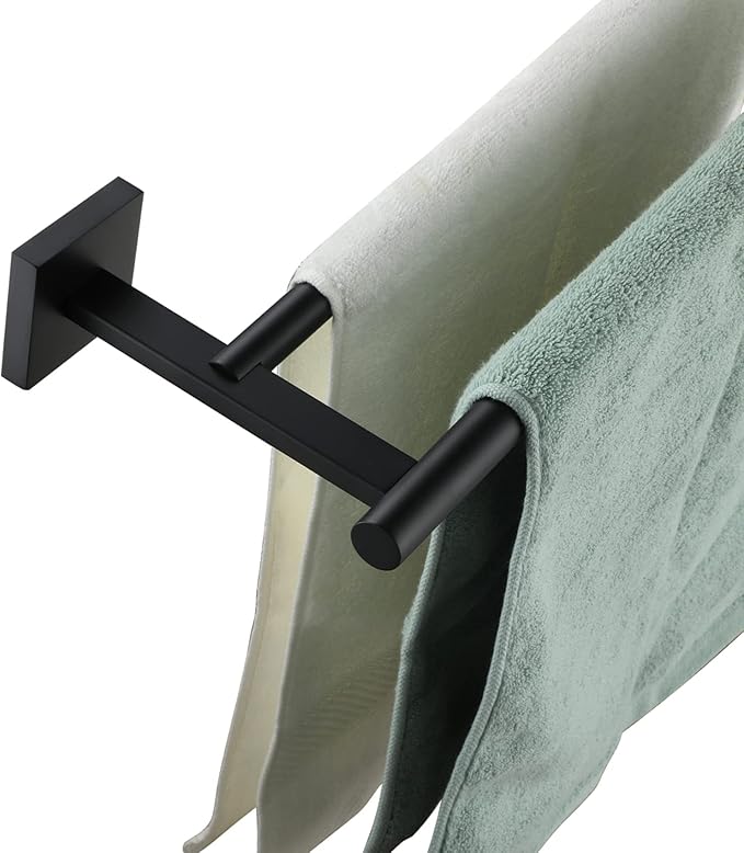 KOKOSIRI Towel Rails Bathroom Double Towel Bars Matte 20 Inch B5005BK-L20